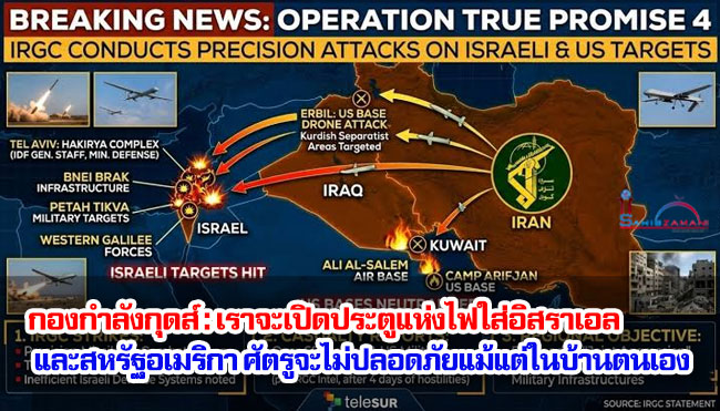 กองกำลังกุดส์ : เราจะเปิดประตูแห่งไฟใส่อิสราเอลและสหรัฐอเมริกา ศัตรูจะไม่ปลอดภัยแม้แต่ในบ้านของตนเอง