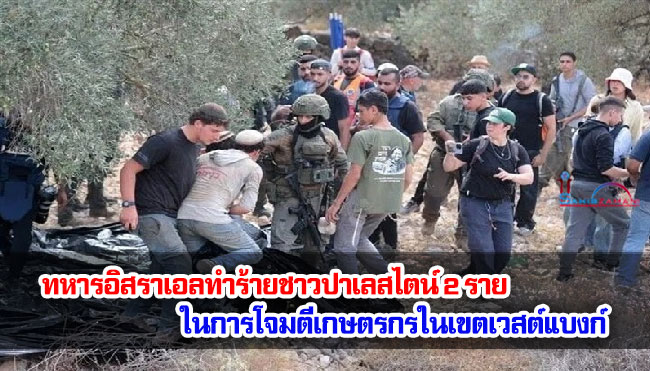ทหารอิสราเอลทำร้ายชาวปาเลสไตน์ 2 ราย ในการโจมตีเกษตรกรในเขตเวสต์แบงก์